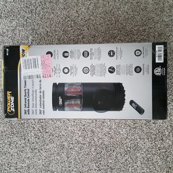 NEW Power Zone Infrared Space Tower Heater 360 Degree Remote USB Port 1000/1500W - Picture 12 of 12